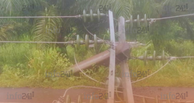 Ekouk&nbsp;: Un poteau haute tension détruit à l’origine de coupures d’électricité sur l’axe Oyane 1–Bifoun