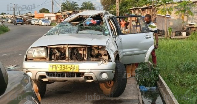 Port-Gentil&nbsp;: Un véhicule finit écrabouillé après plusieurs tonneaux sans faire de victimes mortelles