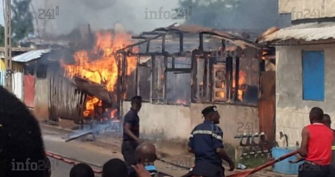 Port-Gentil : Un incendie d’une rare violence réduit en cendres 8 habitations à Cité Unis